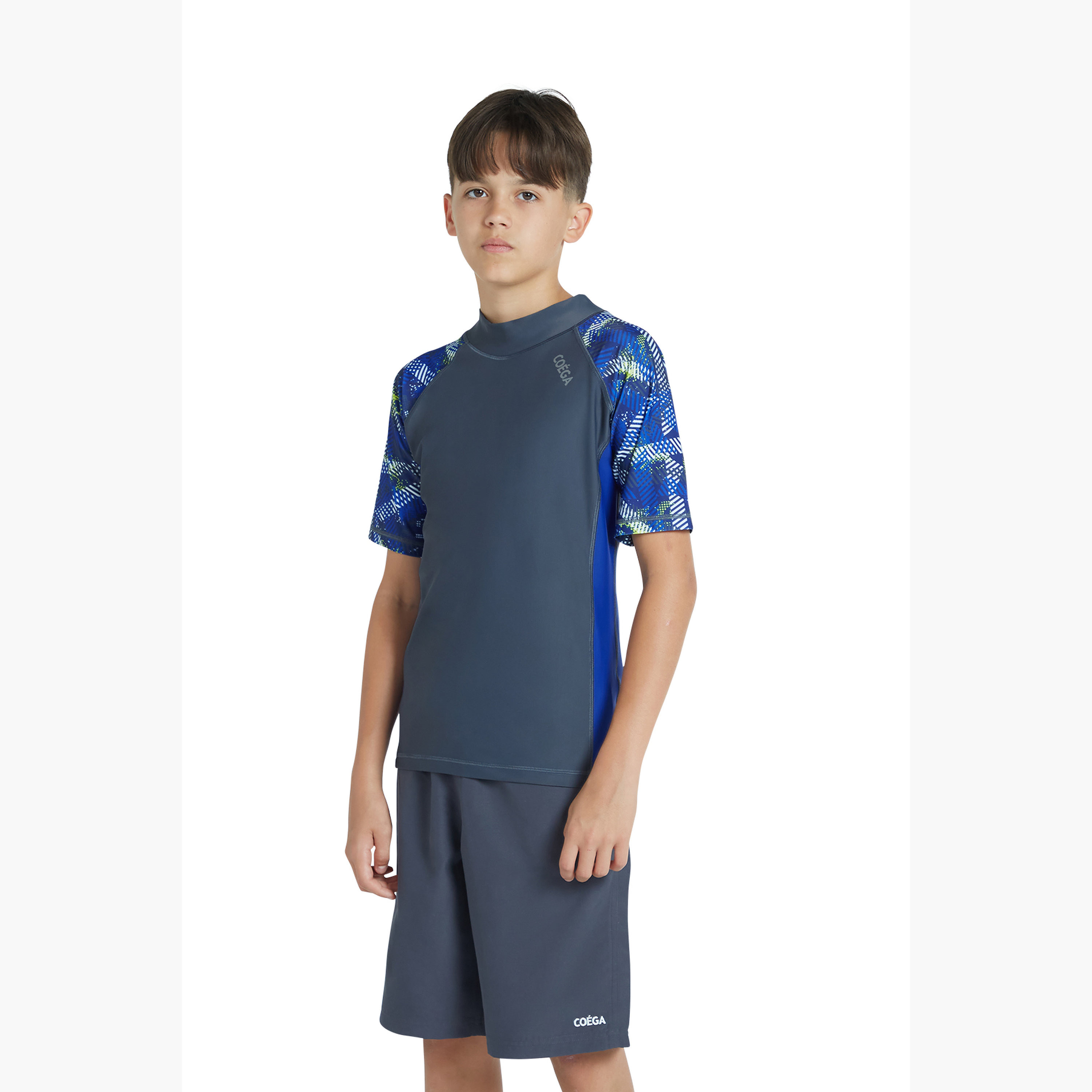 Coega Boys Short Sleeve Rashguard – Grey Blue Stripes-sports-boys-clothing-swimwear-image-3