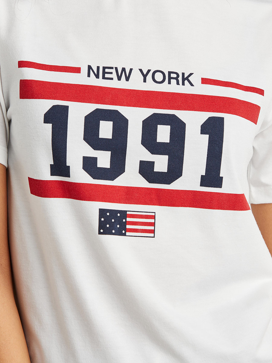 تيشيرت مطبوع بأكمام قصيرة من ستايلي-women-clothing-tshirts-image-4
