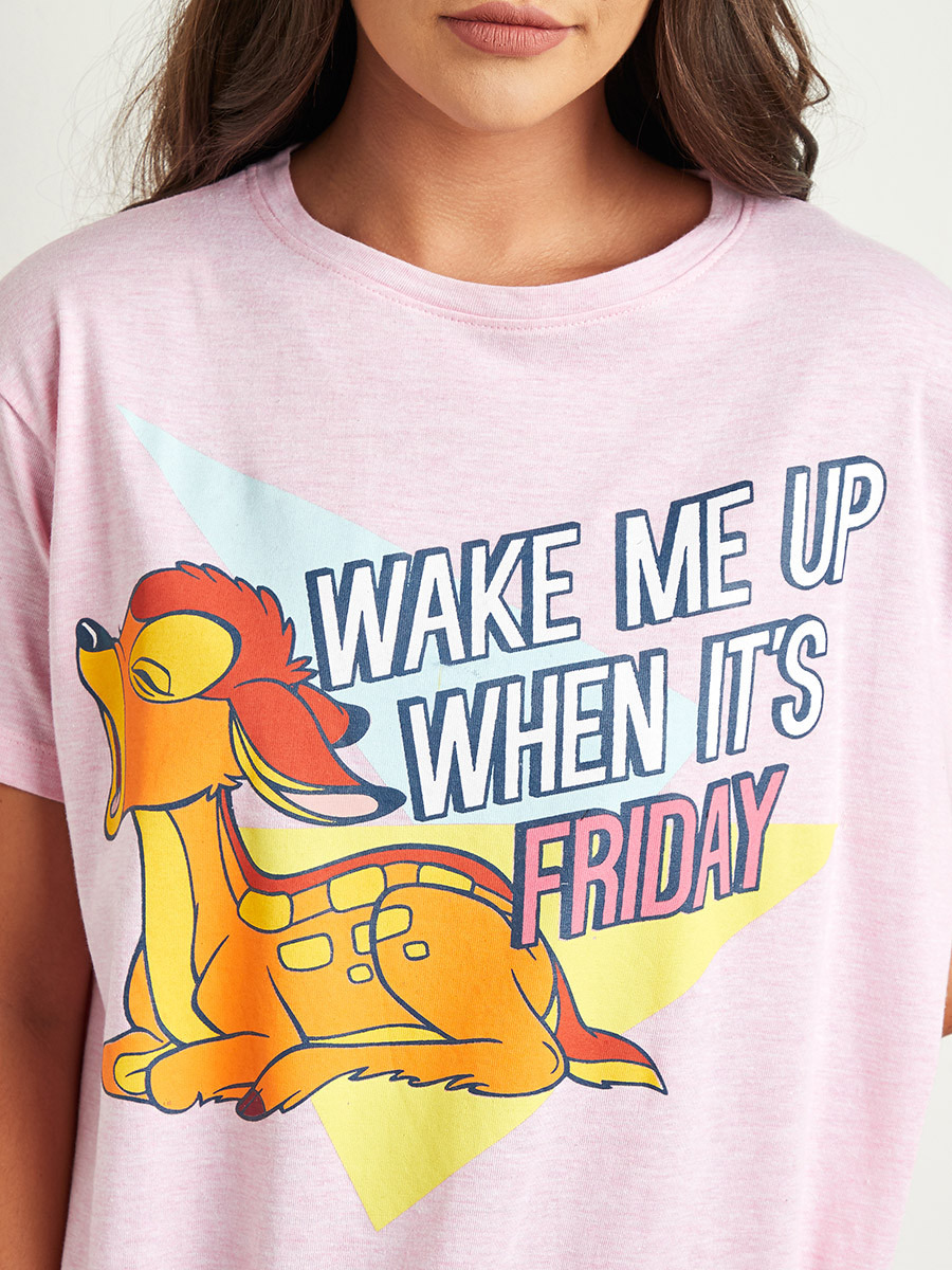 Styli Disney Bambi Printed Sleep T-shirt Dress-women-clothing-nightwear-nighties-image-4