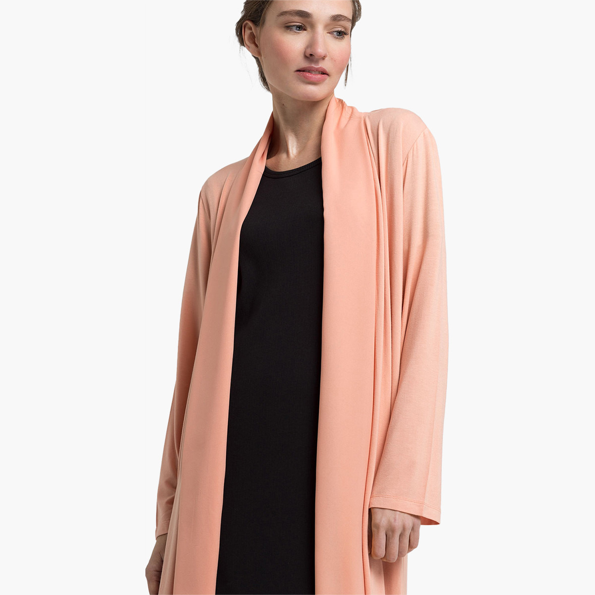 كارديجان طويل سادة بأكمام طويلة من رينا-women-winterwear-cardigansandjumpers-cardigans-image-2