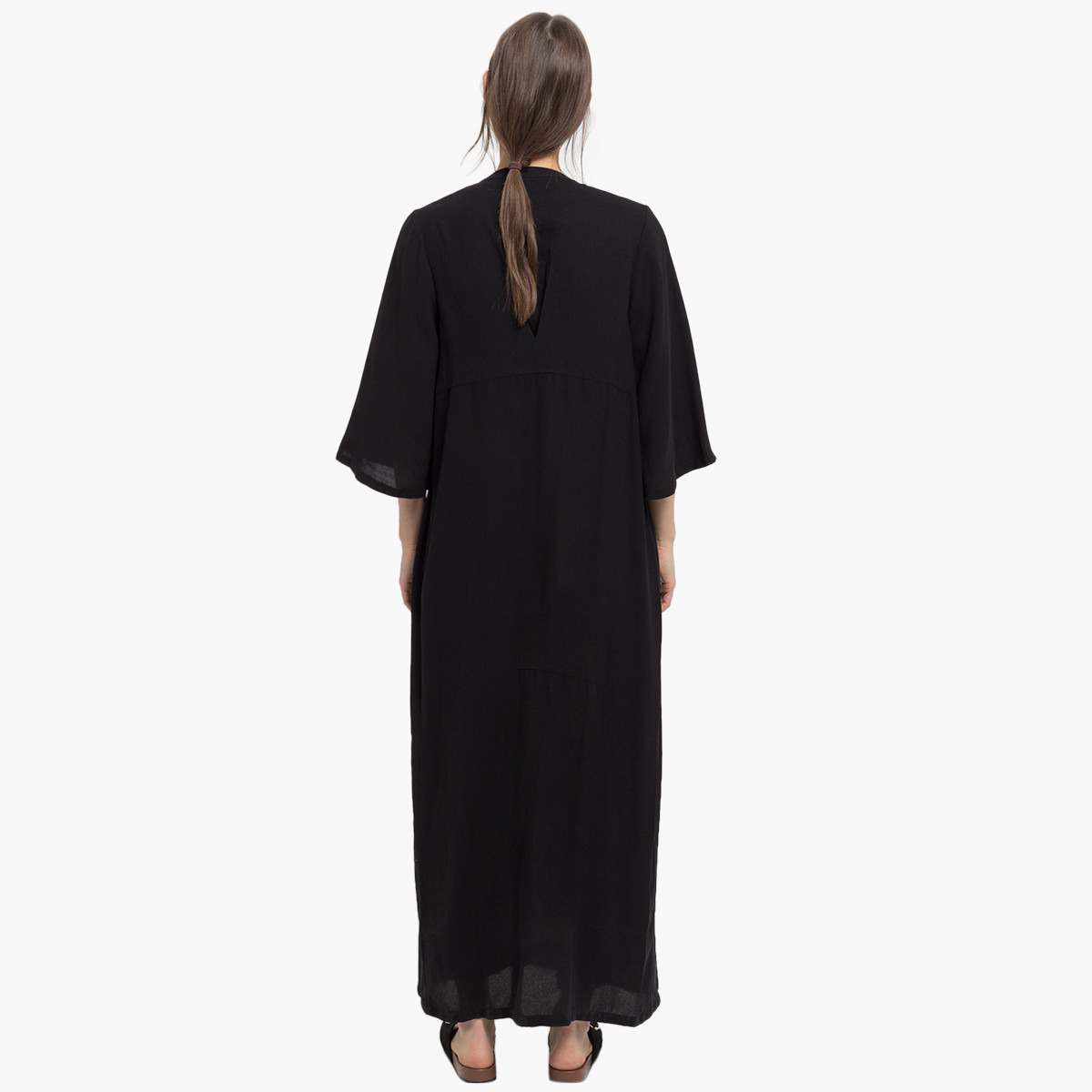 كيمونو سادة بياقة مستديرة وأكمام 3/4 من رينا-women-clothing-dresses-image-2