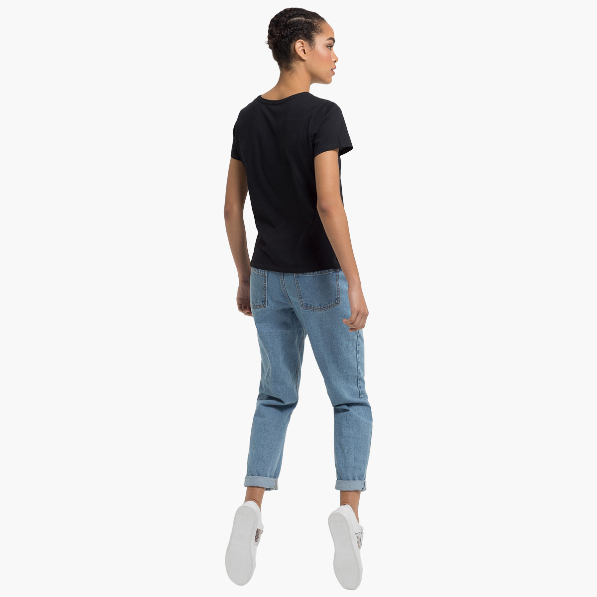 تيشيرت سادة بياقة V وأكمام قصيرة من رينا-women-clothing-tshirts-image-4