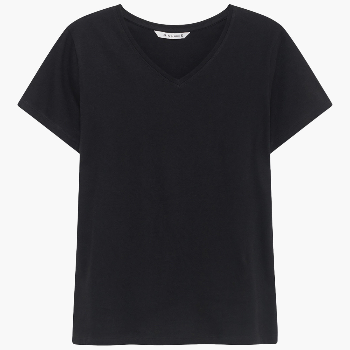 تيشيرت سادة بياقة V وأكمام قصيرة من رينا-women-clothing-tshirts-image-5