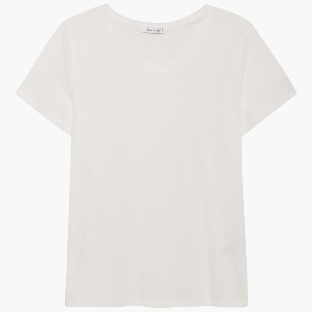 تيشيرت سادة بياقة V وأكمام قصيرة من رينا-women-clothing-tshirts-image-8