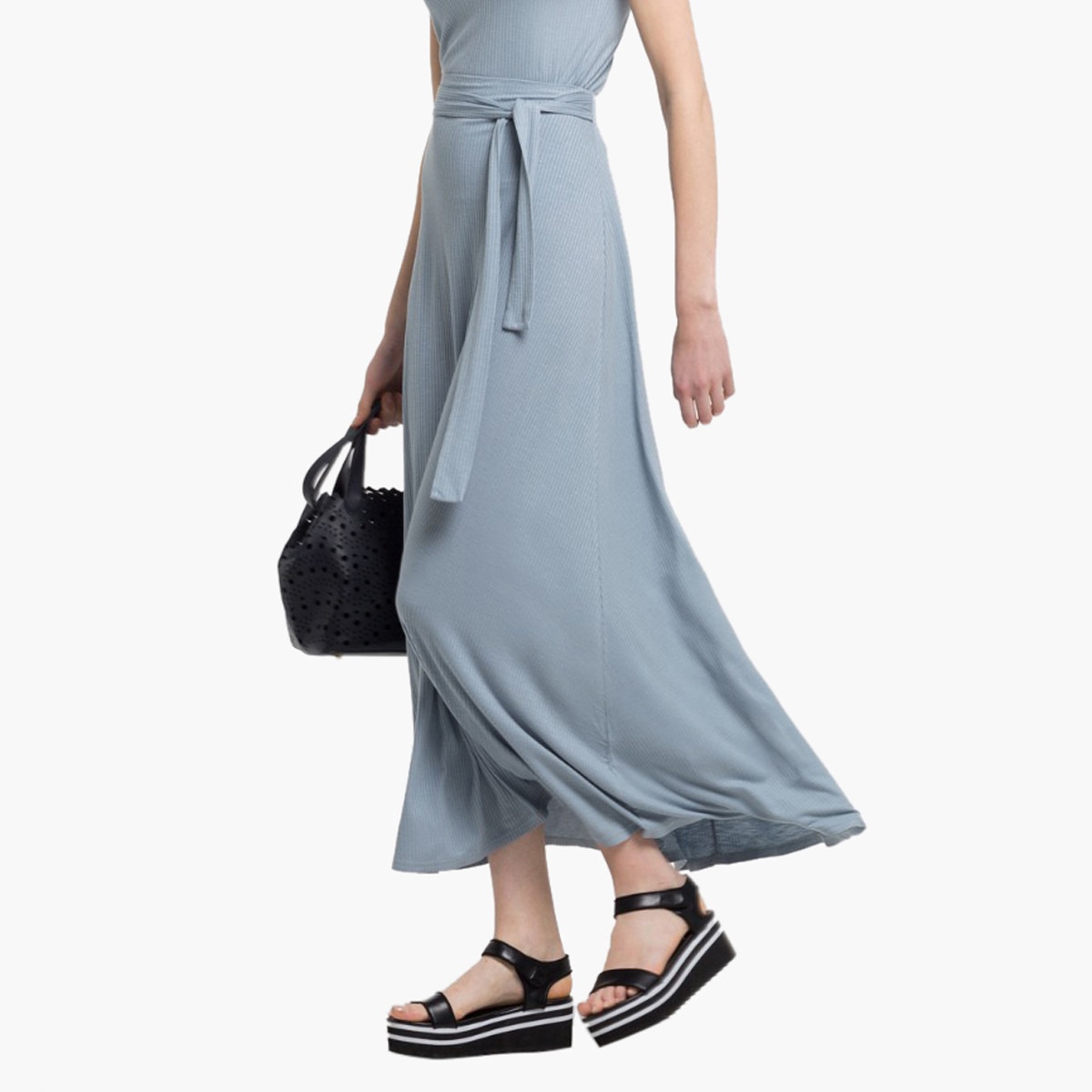 تنورة إية لاين بارزة الملمس بحزام خصر من رينا-women-clothing-bottoms-skirts-image-1