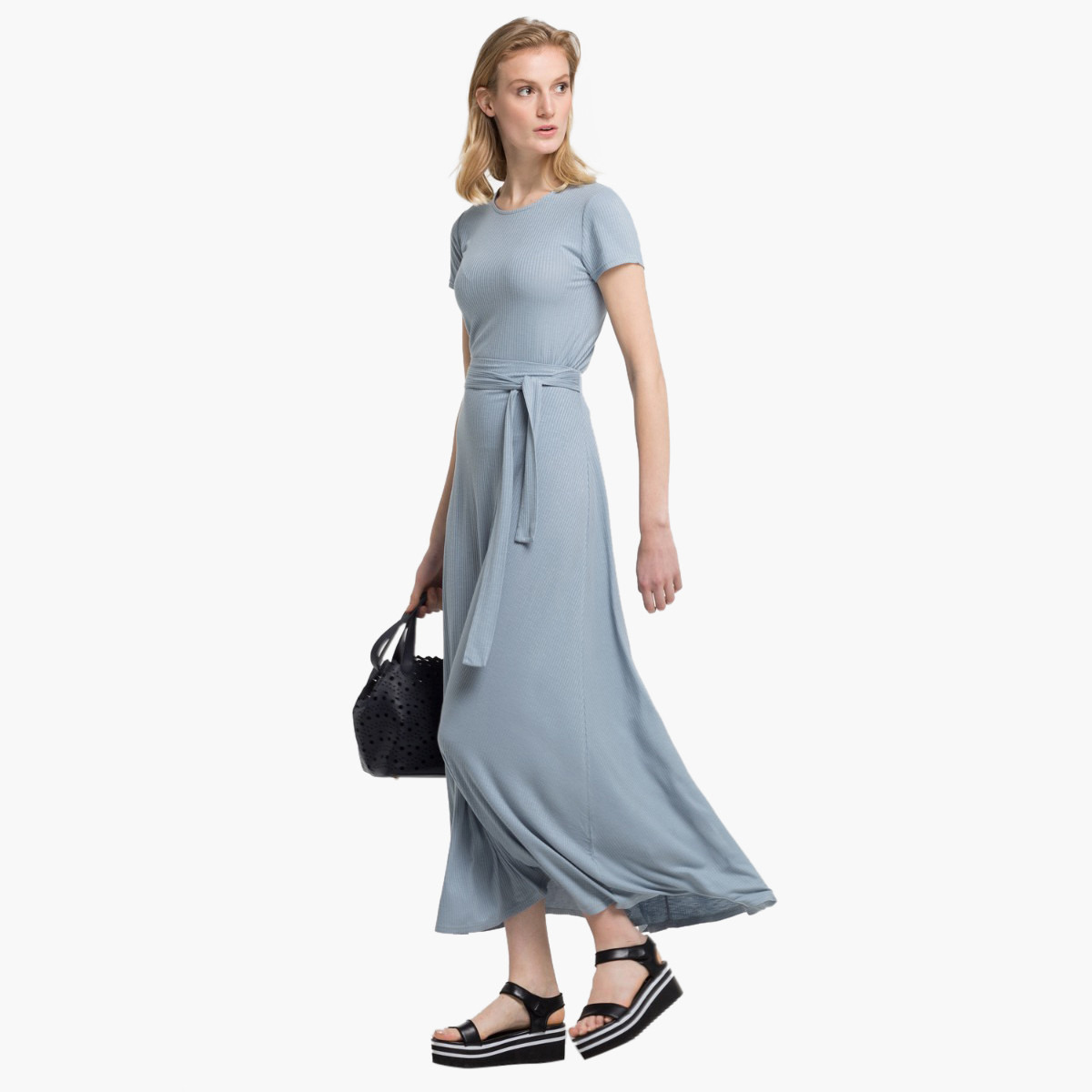 تنورة إية لاين بارزة الملمس بحزام خصر من رينا-women-clothing-bottoms-skirts-image-2