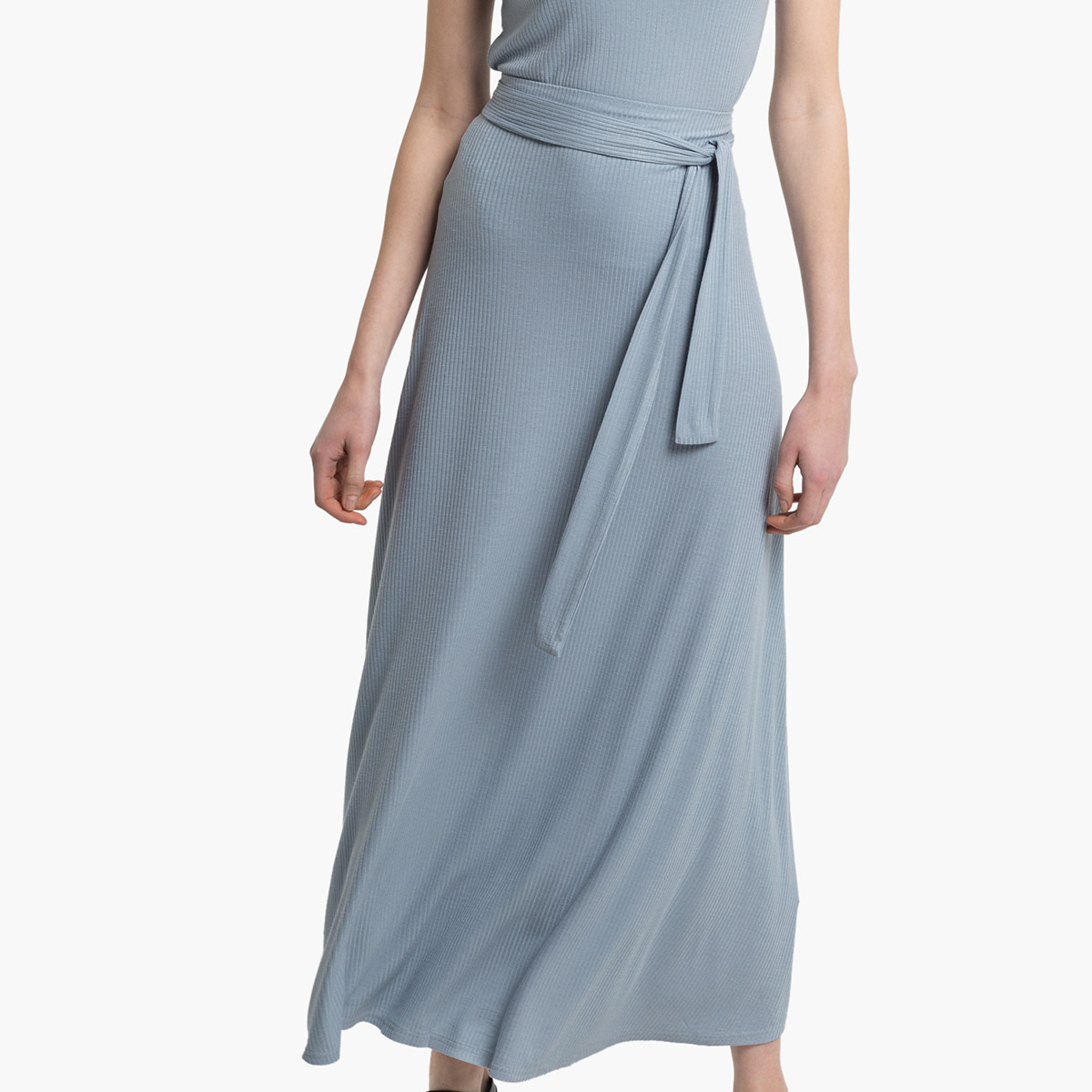 Rina Textured A-line Skirt with Belted Waist-women-clothing-bottoms-skirts-image-3