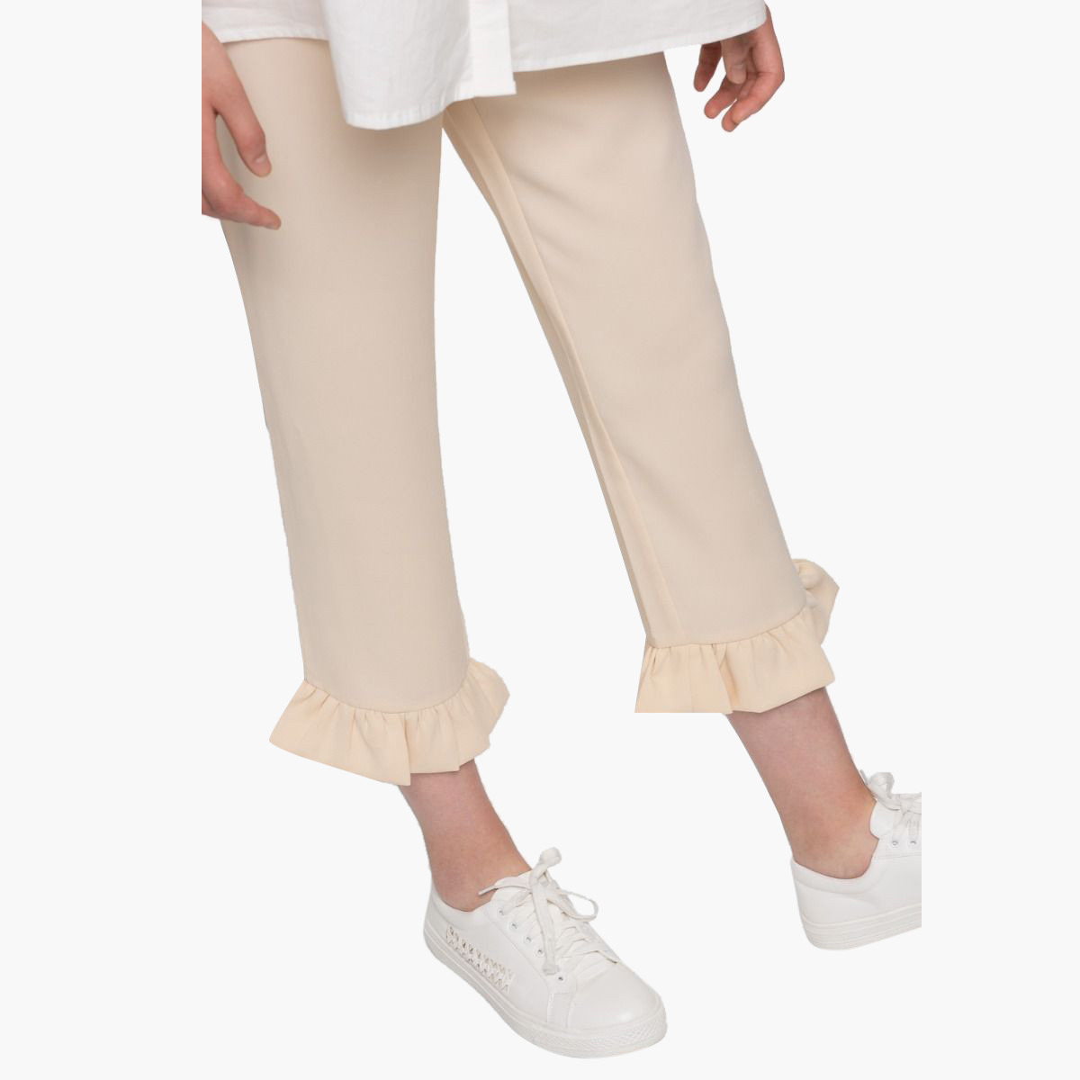 Rina Solid Cropped Pants with Ruffle Detail-women-clothing-bottoms-trousers-image-1
