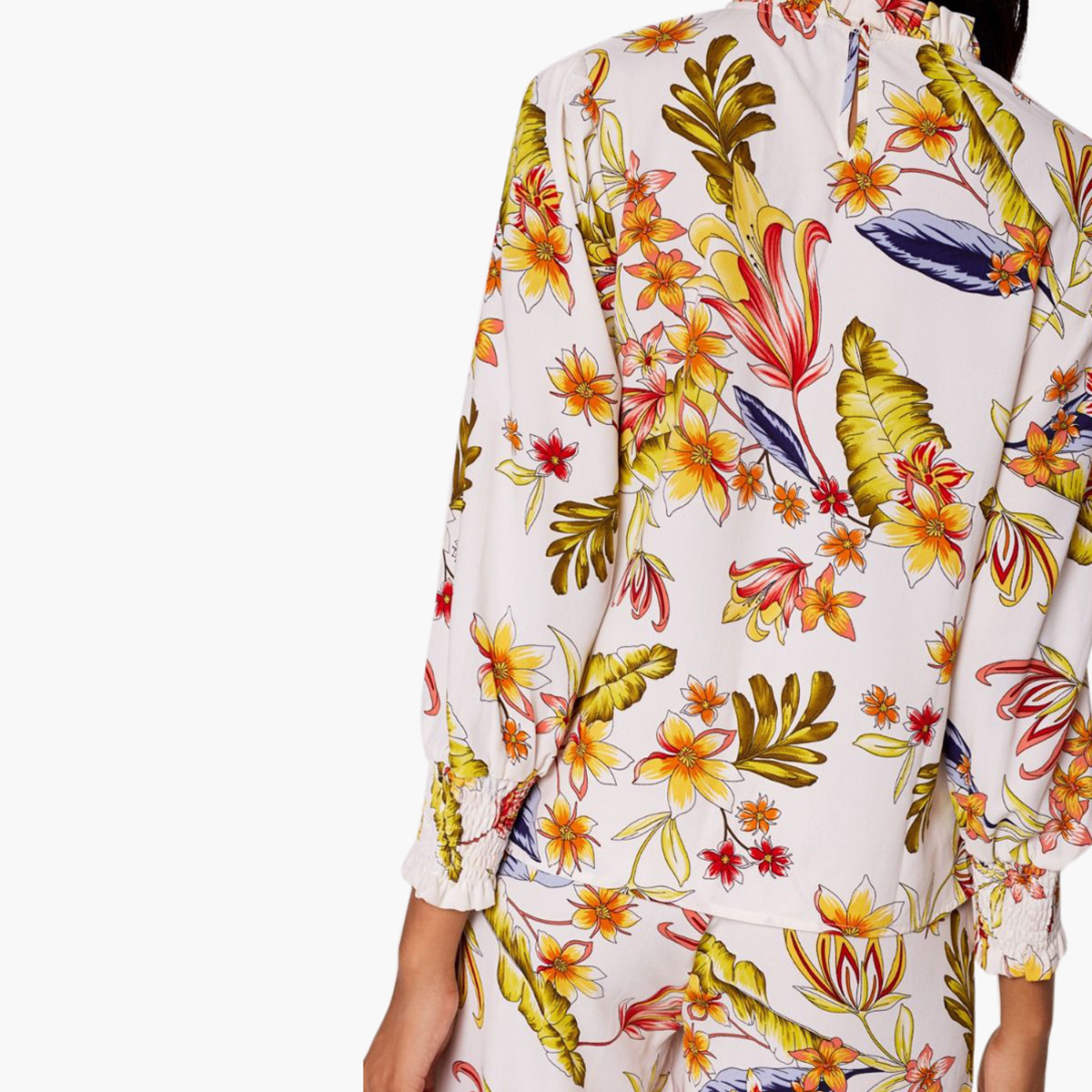 بلوزة بياقة عالية وطبعات أزهار وأكمام 3/4 من رينا-women-clothing-shirtsandblouses-blouses-image-4