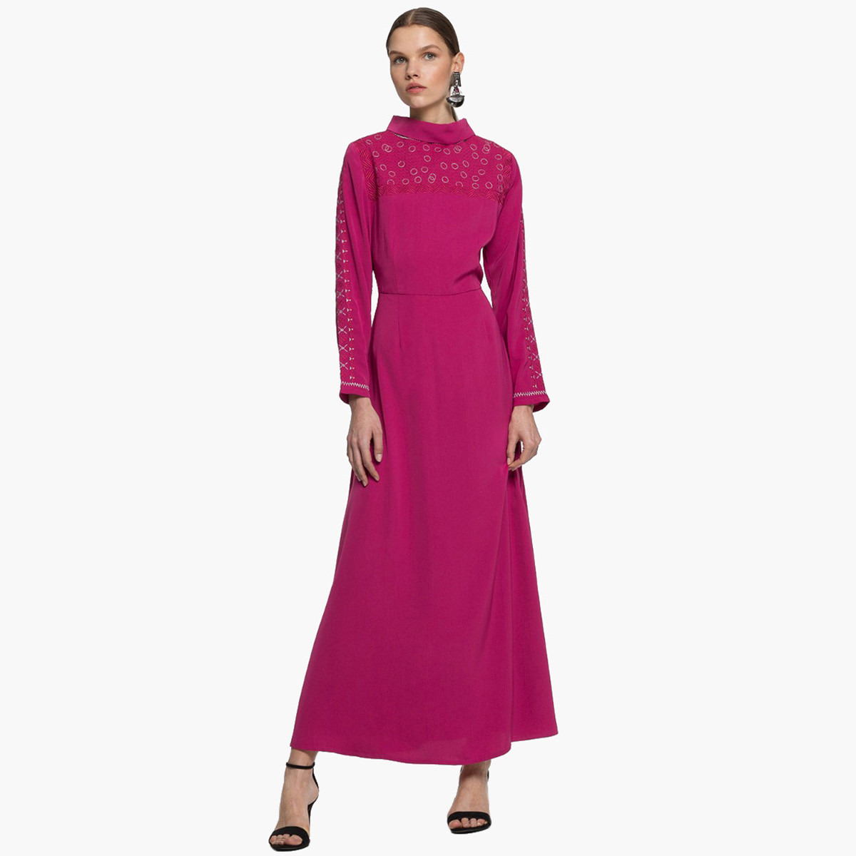 Rina Embroidered Maxi A-line Dress with Long Sleeves-women-clothing-dresses-image-1