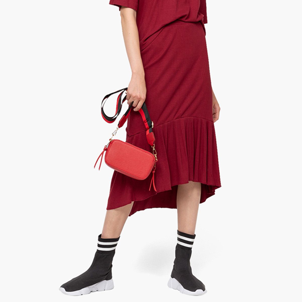 Rina Textured Shift Skirt with Ruffle Detail-women-clothing-bottoms-skirts-image-1