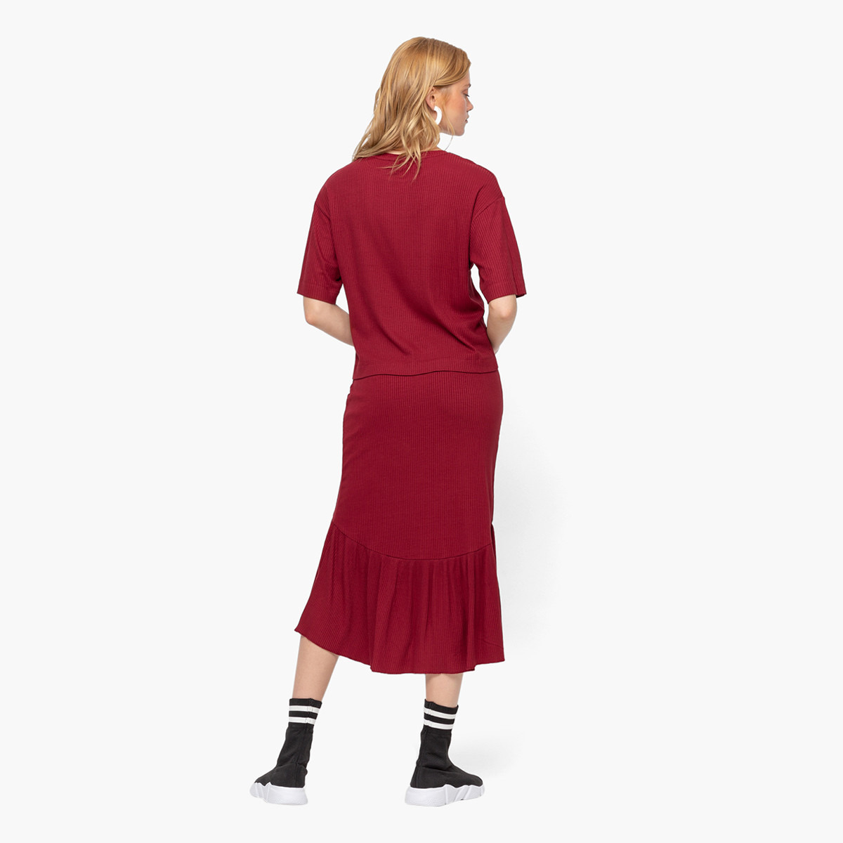 تنّورة واسعة بارزة الملمس بتفاصيل كشكشة من رينا-women-clothing-bottoms-skirts-image-4