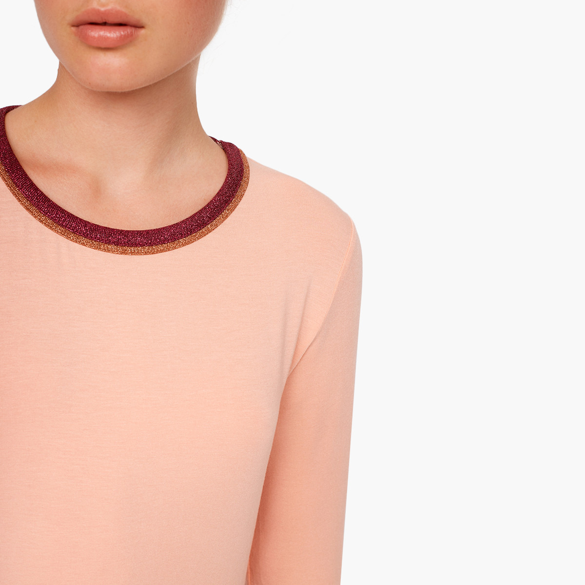 بلوزة سادة مع ياقة مستديرة وأكمام طويلة من رينا-women-clothing-shirtsandblouses-blouses-image-3