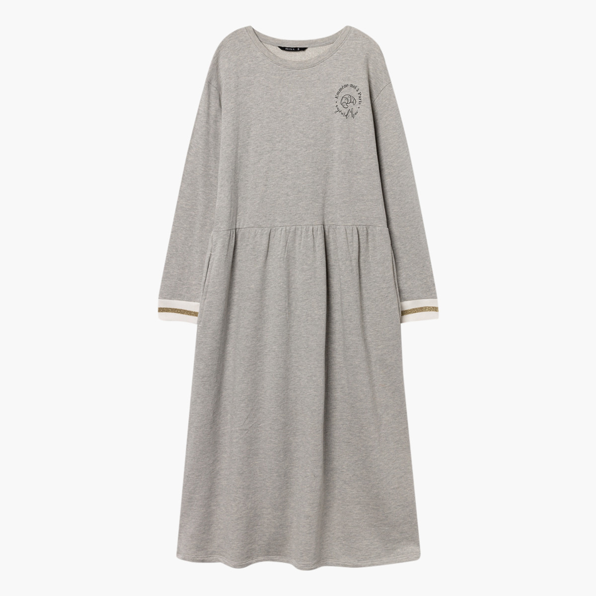 Rina A-line Midi Dress with Cuffed Long Sleeves and Printed Detail-women-clothing-dresses-image-4