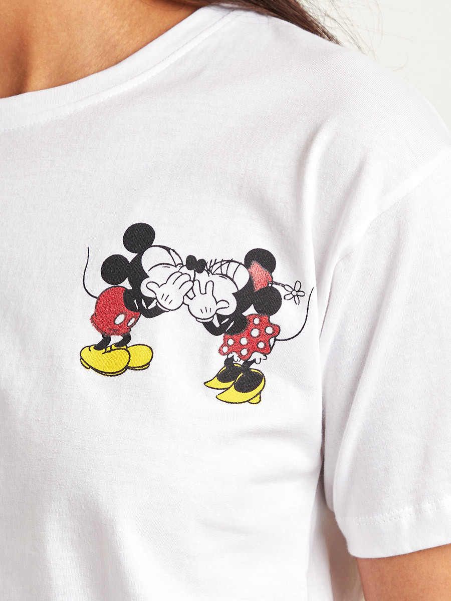 Styli Disney Minnie and Mickey Print Front Knot T-Shirt-women-clothing-tshirts-image-3