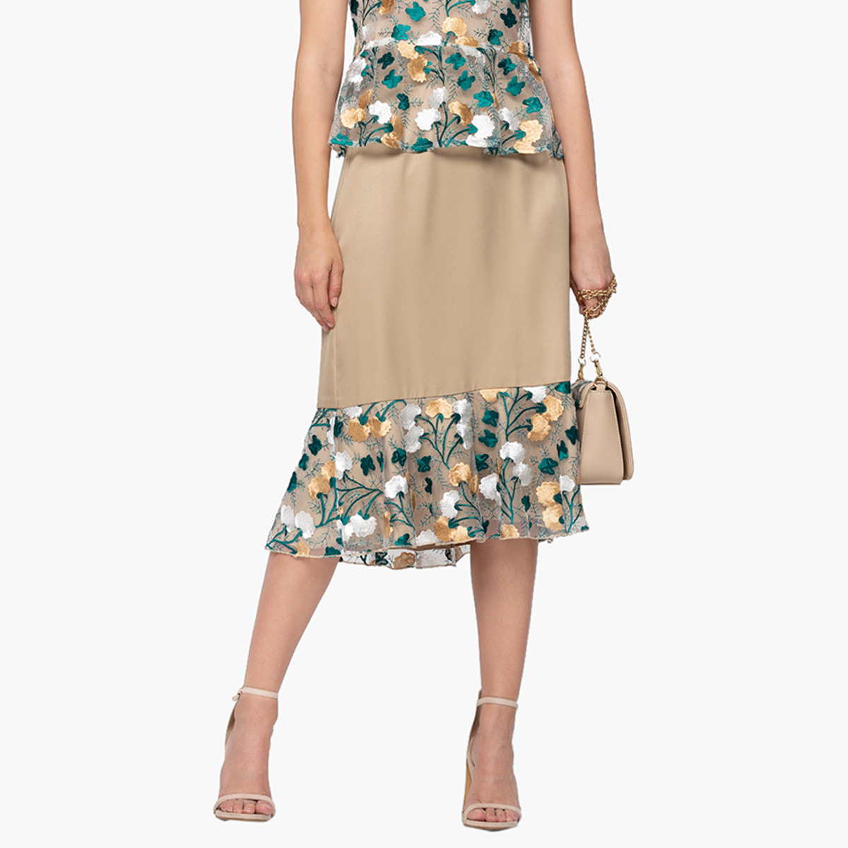 Rina Embroidered A-Line Skirt with Elasticised Waistband-women-clothing-bottoms-skirts-image-1