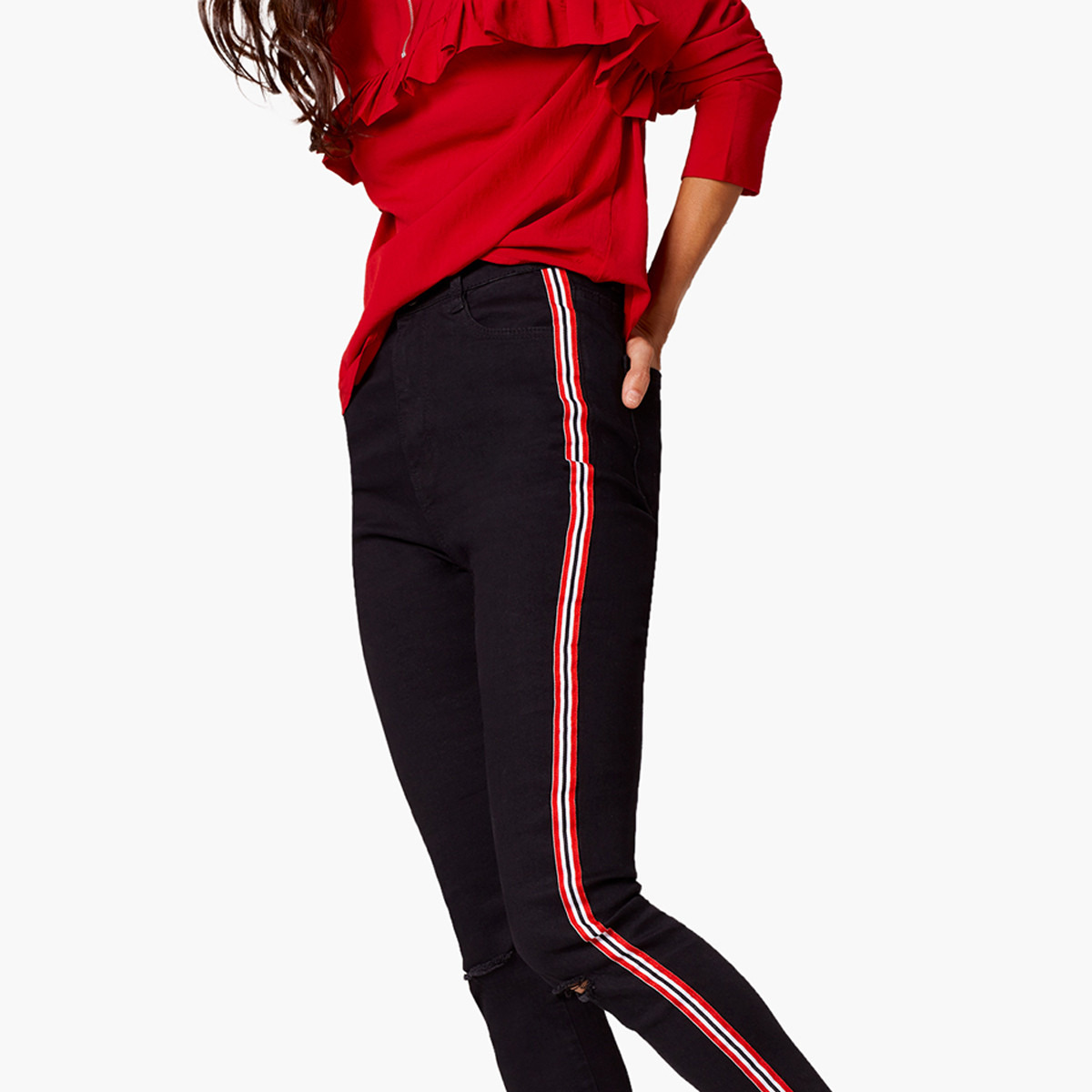 بنطلون ضيق بطول الكاحل بتفاصيل شريط و جيوب من رينا-women-clothing-bottoms-leggings-image-1
