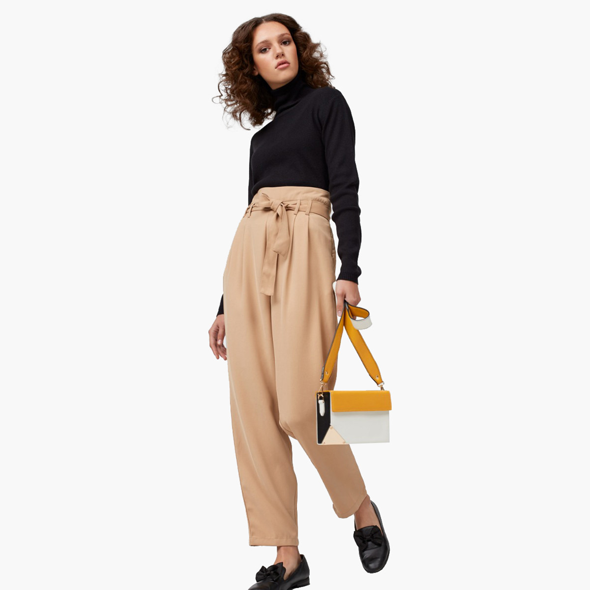 Rina Ankle Length Solid Trousers with Belt-women-clothing-bottoms-trousers-image-2