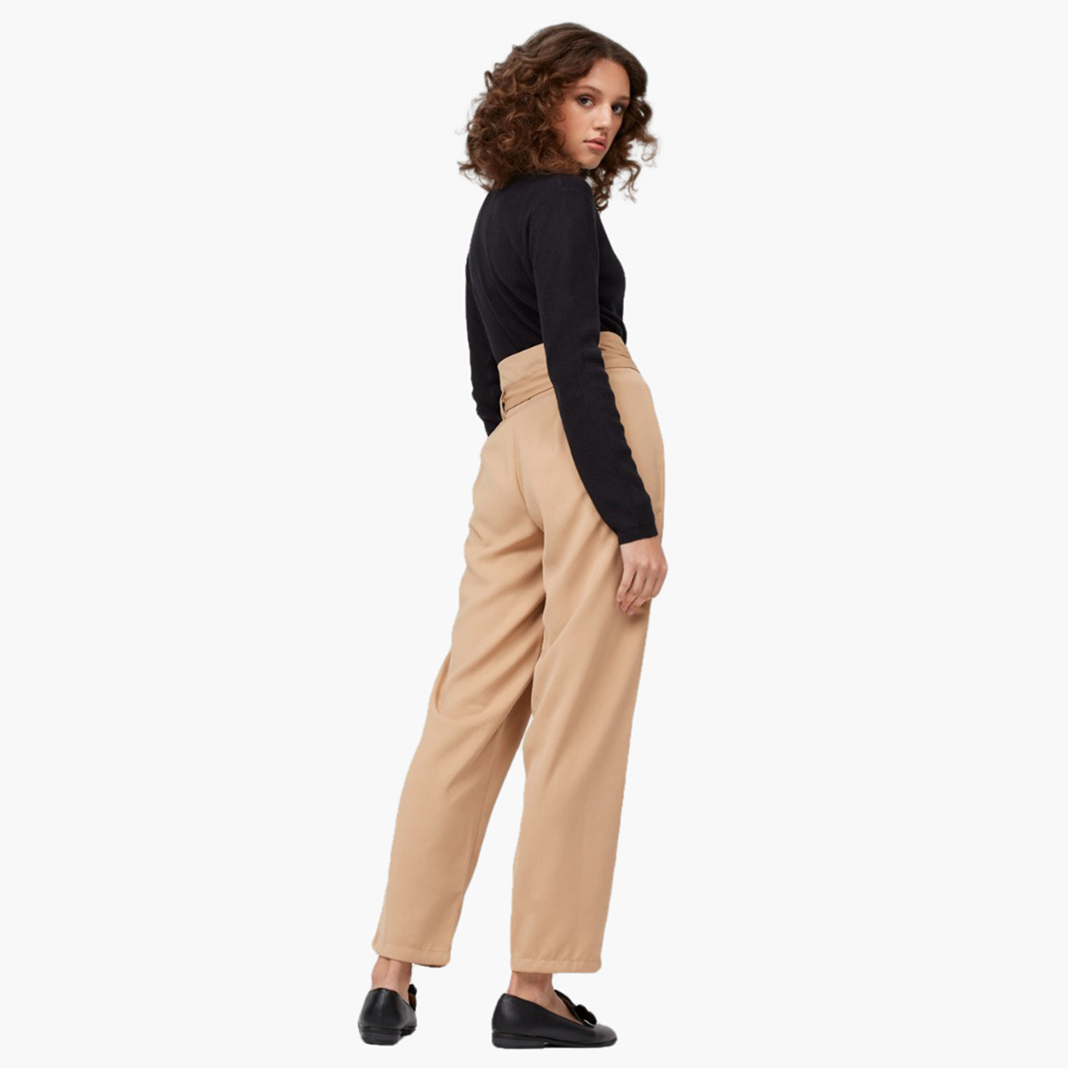 بنطلون سادة بطول الكاحل بحزام من ريتا-women-clothing-bottoms-trousers-image-4