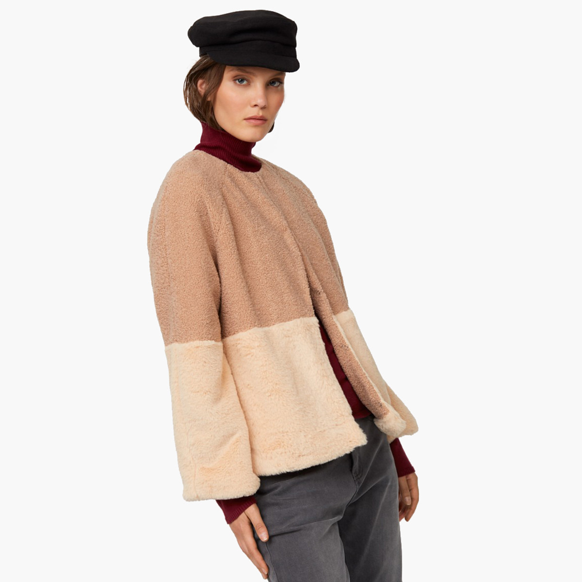 جاكيت صوف بارز الملمس بلونين من رينا-women-winterwear-coatsandjackets-jackets-image-1