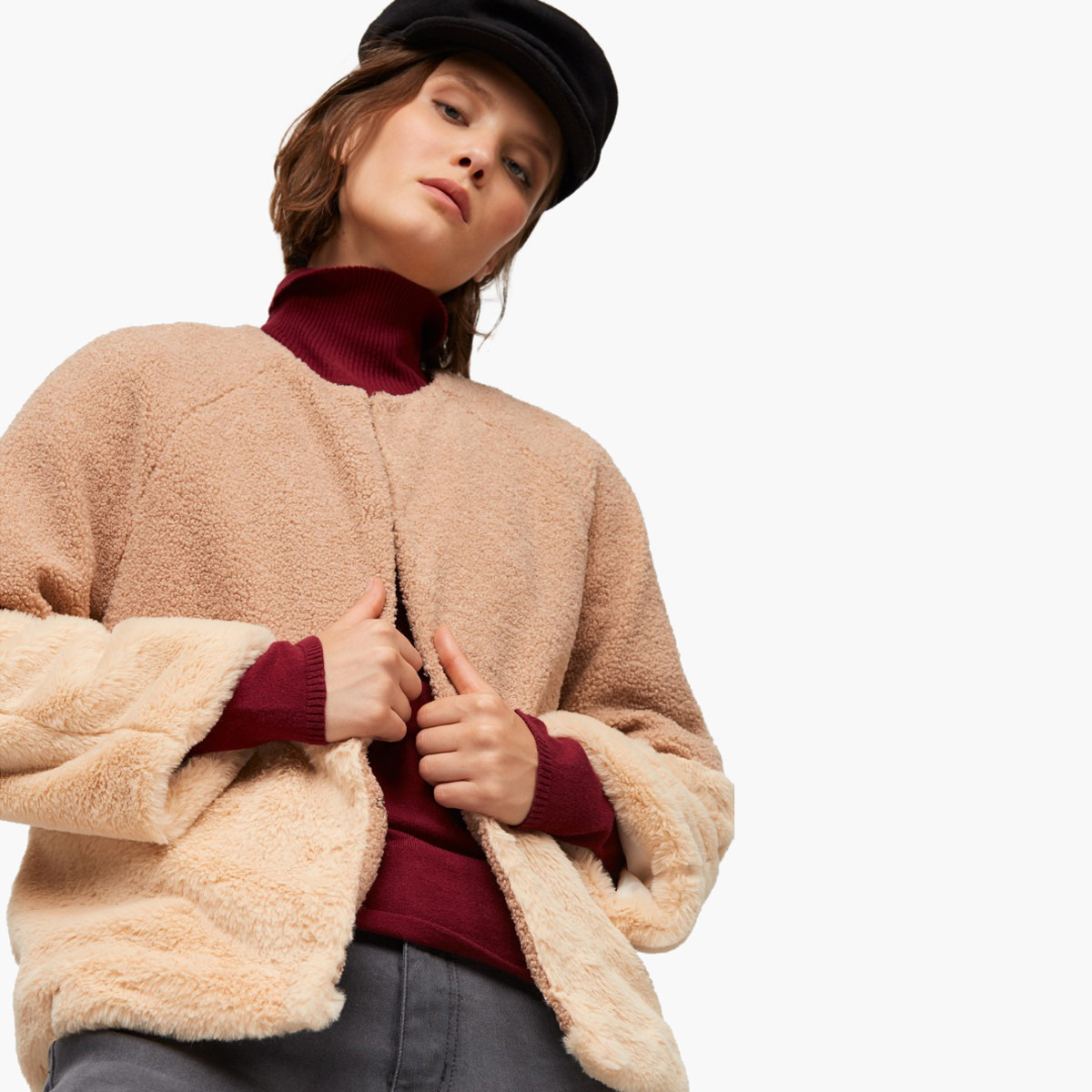 جاكيت صوف بارز الملمس بلونين من رينا-women-winterwear-coatsandjackets-jackets-image-2