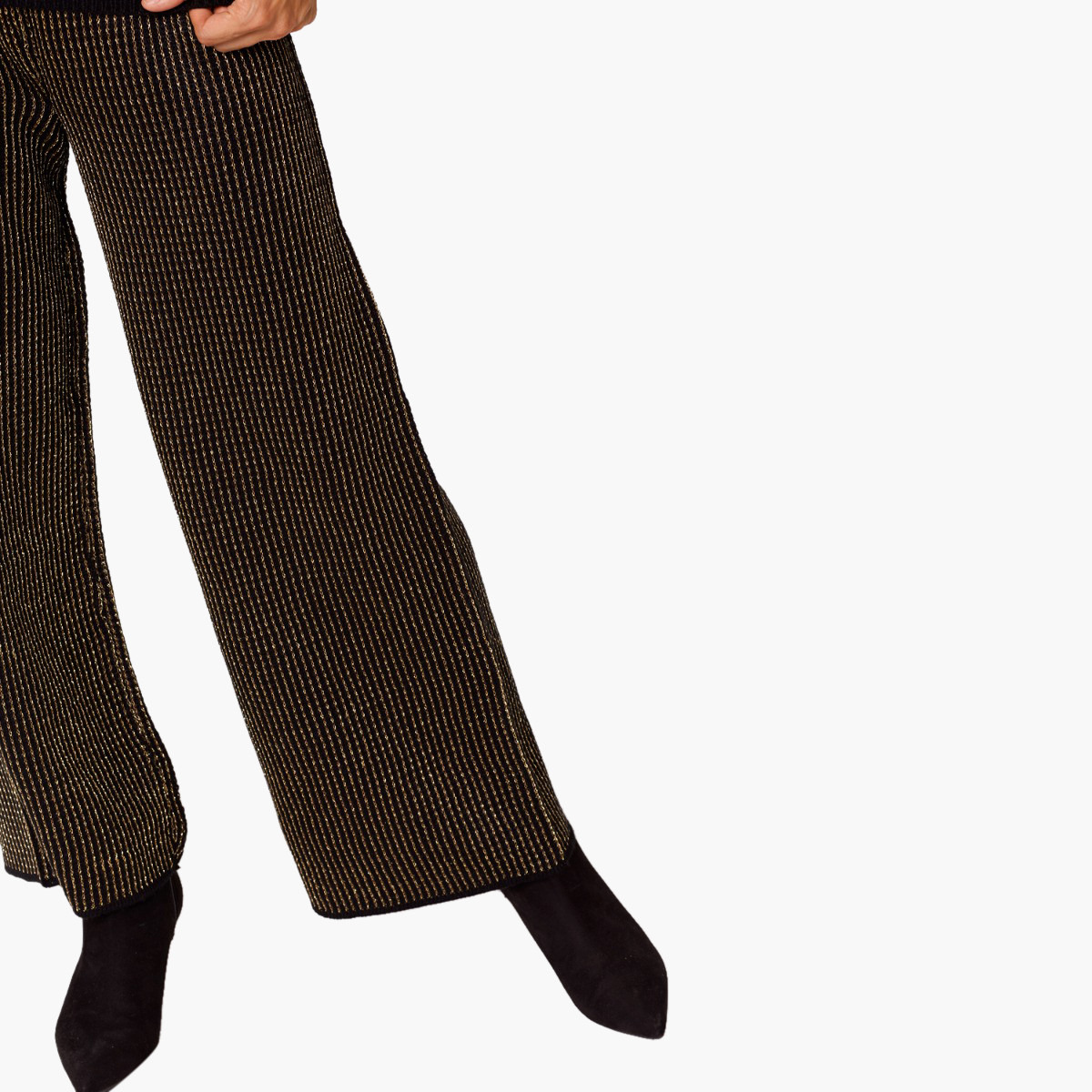 بنطلون بلازو ميتاليك بخصر مطاطي مضلع من رينا-women-clothing-bottoms-trousers-image-3