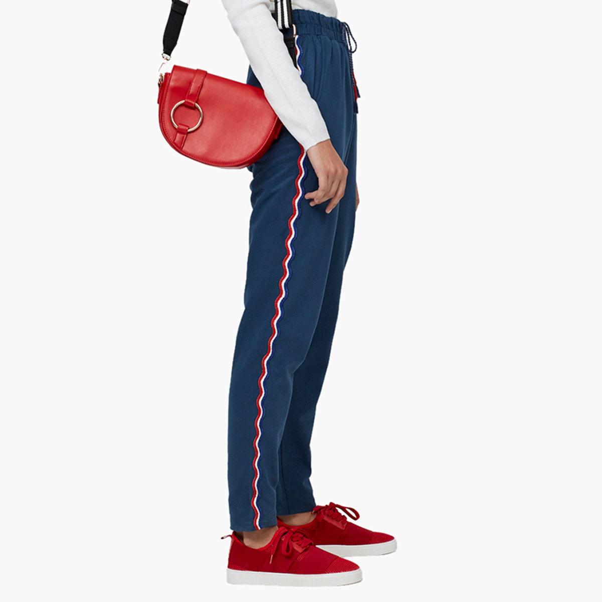 Rina Solid Trouser with Tape Detail and Drawstring Closure-women-clothing-bottoms-trousers-image-1