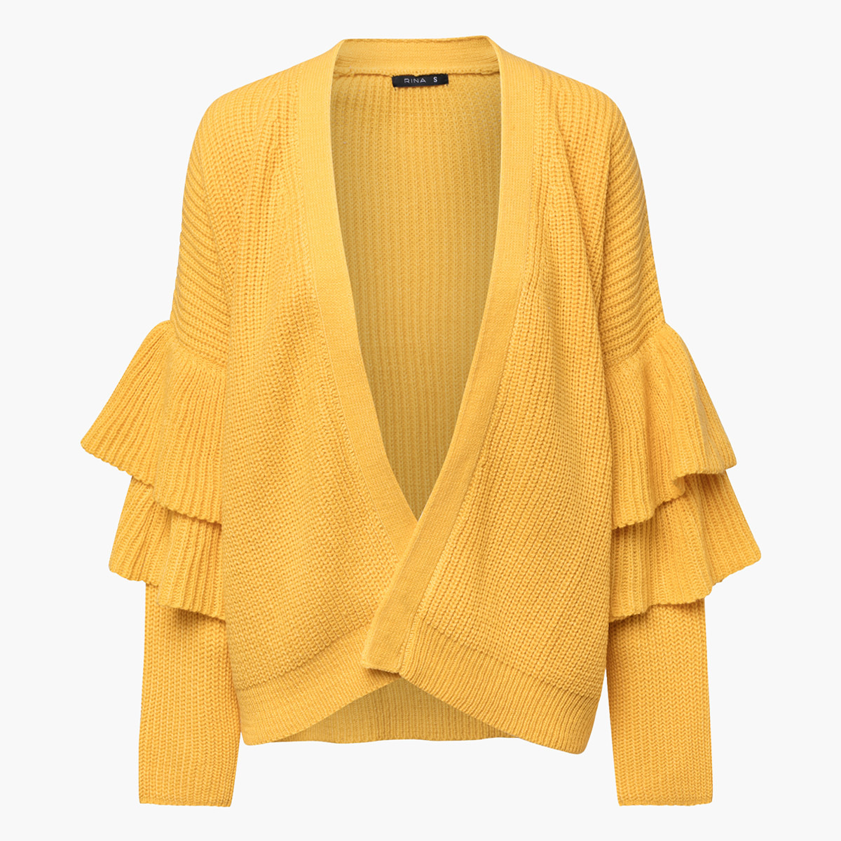 Rina Textured Cardigan with Long Sleeves and Ruffle Detail-women-clothing-cardigansandjumpers-cardigans-image-4
