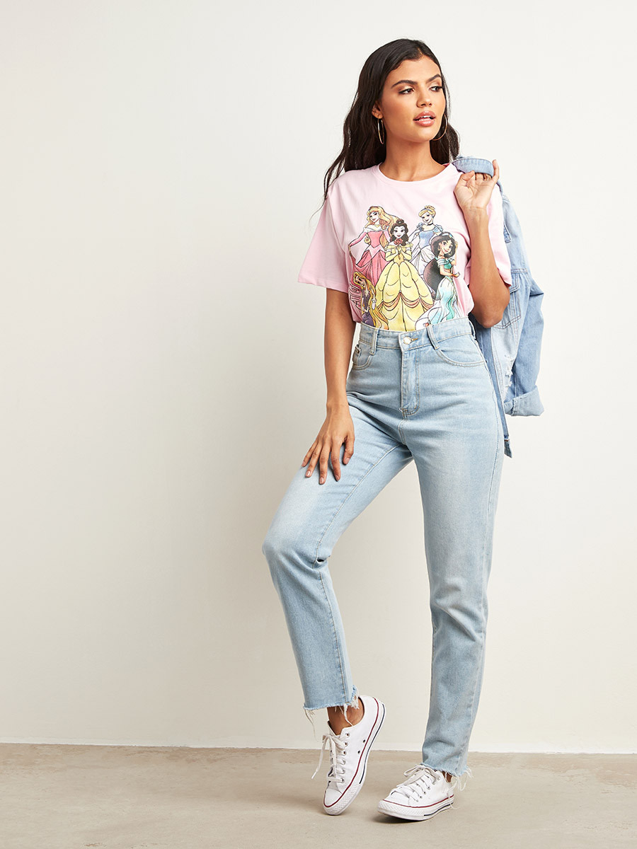 Styli Disney Princess Squad Printed Oversized T-shirt-women-clothing-tshirts-image-2