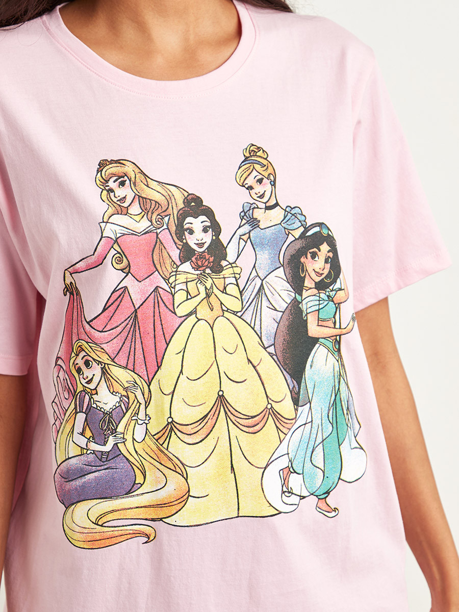 Styli Disney Princess Squad Printed Oversized T-shirt-women-clothing-tshirts-image-4