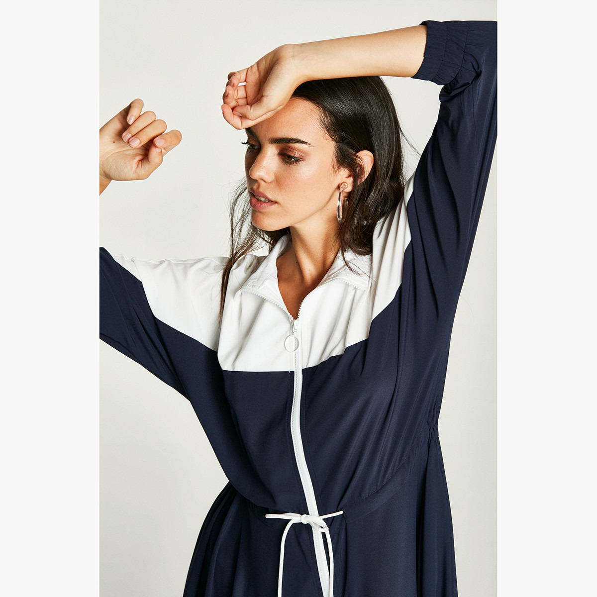 فستان ميدي قوالب ملوّنة بسحّاب إغلاق ورباط من رينا-women-clothing-dresses-image-2