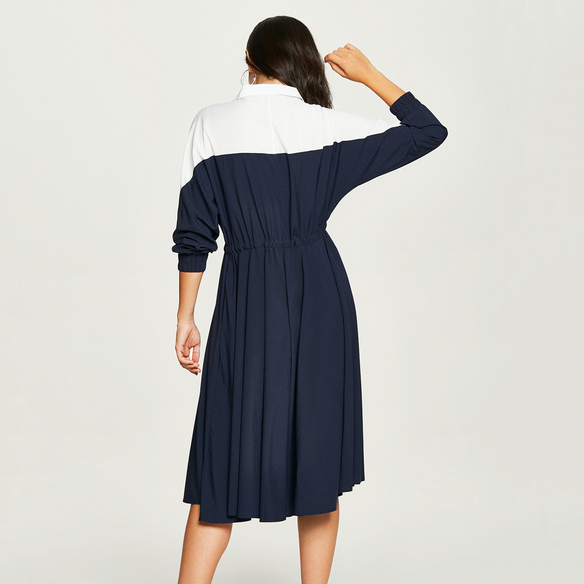 فستان ميدي قوالب ملوّنة بسحّاب إغلاق ورباط من رينا-women-clothing-dresses-image-3