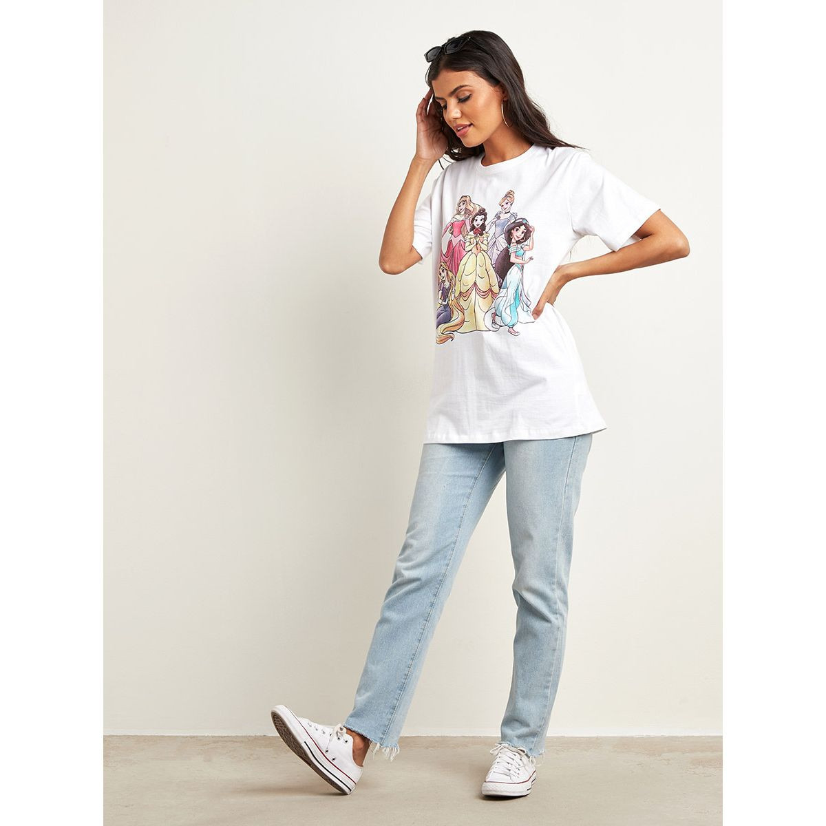 تيشيرت مطبوع بقصة واسعة من ستايلي-women-clothing-tshirts-image-2