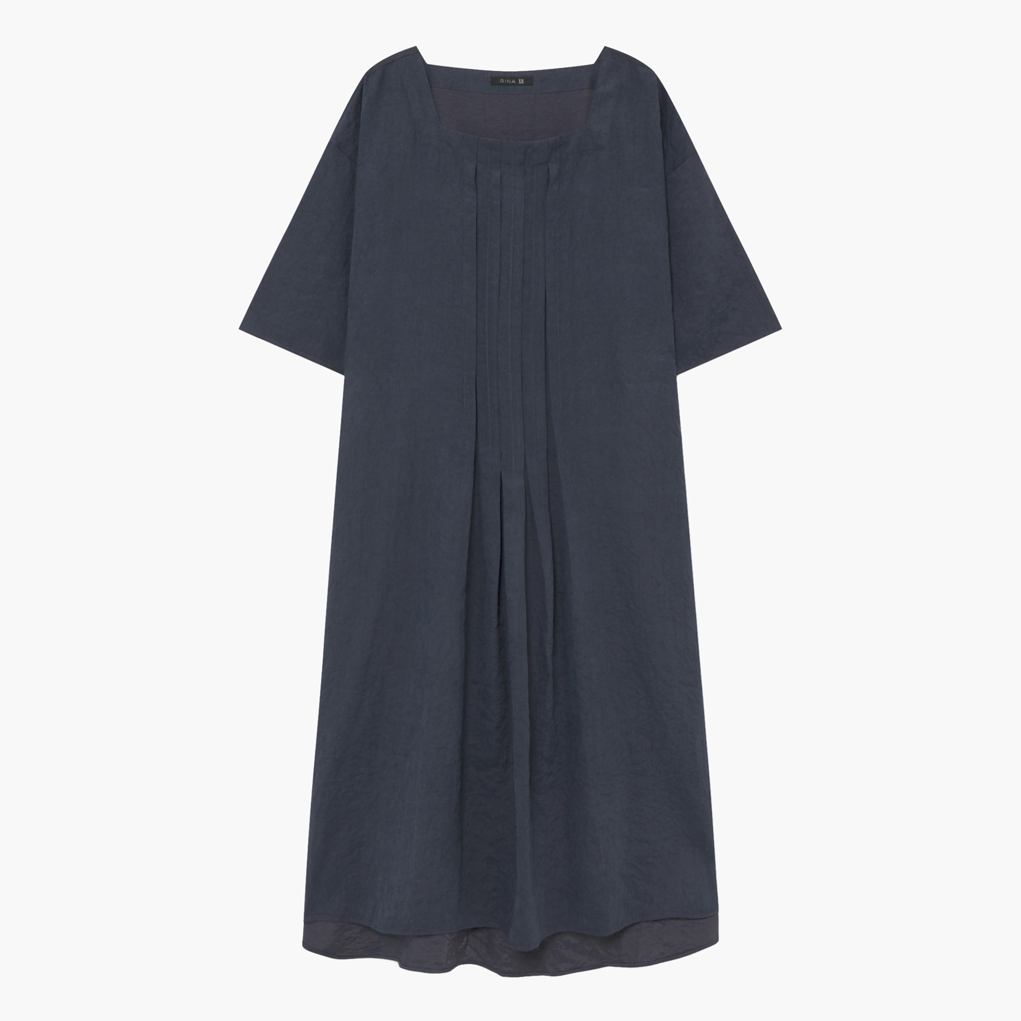 Rina Solid Midi A-line Dress with Short Sleeves-women-clothing-dresses-image-4