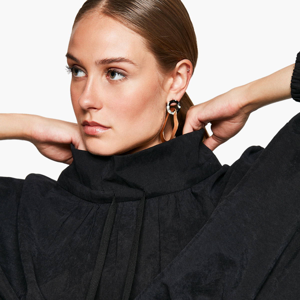 Rina Solid Midi A-line Dress with Long Sleeves-women-clothing-dresses-image-2