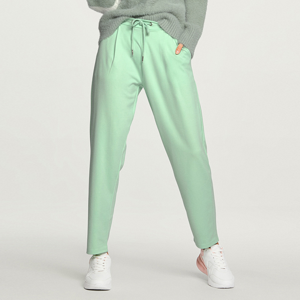 Rina Solid Joggers with Elasticated Waistband and Pockets-women-clothing-bottoms-joggers-image-1