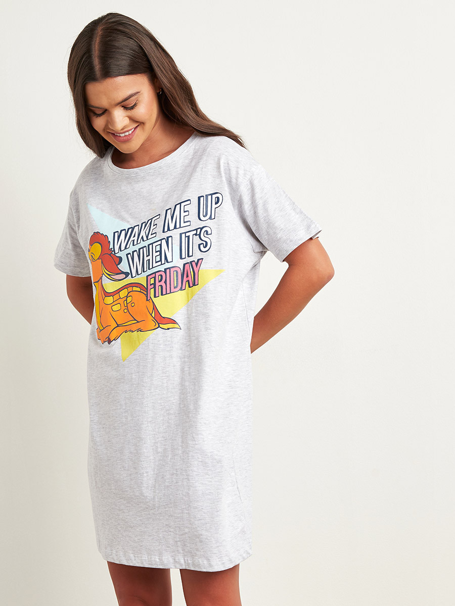 Styli Disney Bambi Printed Sleep T-shirt Dress-women-clothing-nightwear-nighties-image-4