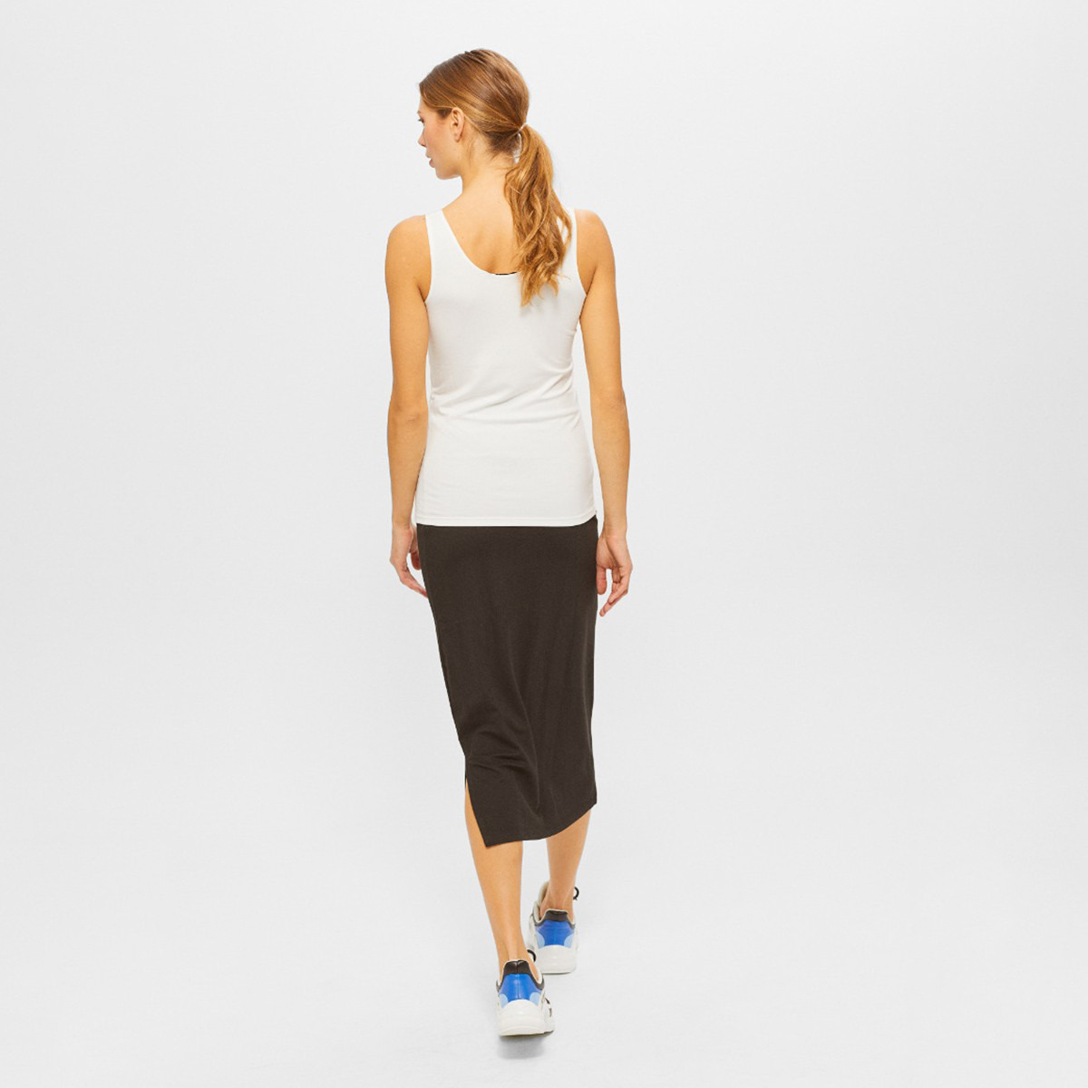 تنورة سادة ضيقة بقصة عادية وخصر متوسط الارتفاع من رينا-women-clothing-bottoms-skirts-image-6