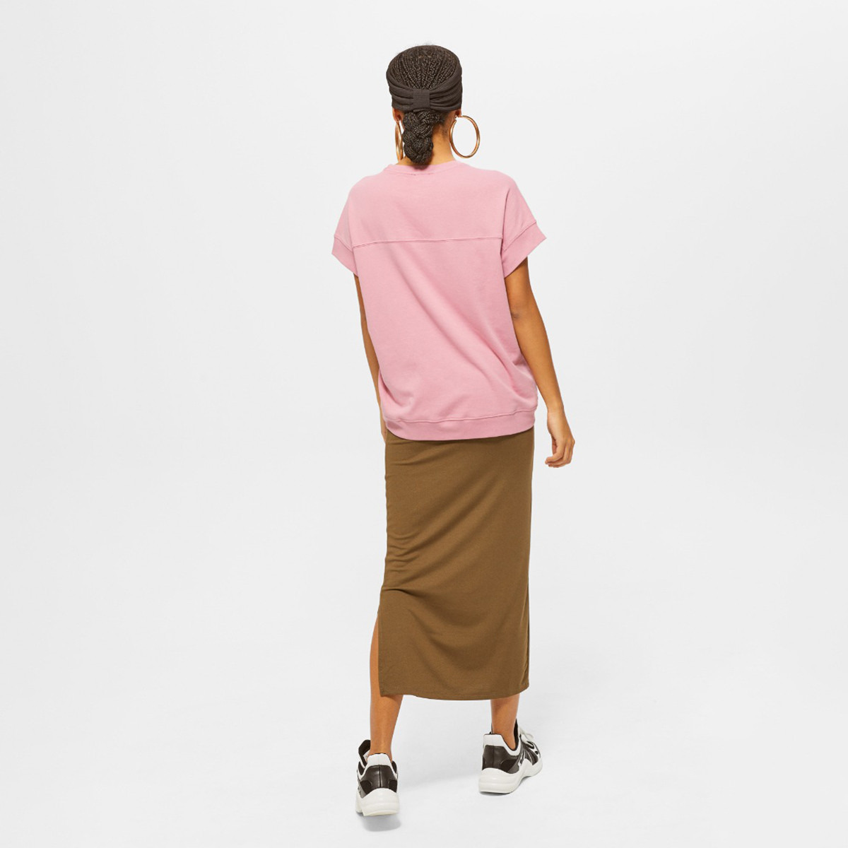 تنورة سادة ضيقة بقصة عادية وخصر متوسط الارتفاع من رينا-women-clothing-bottoms-skirts-image-1