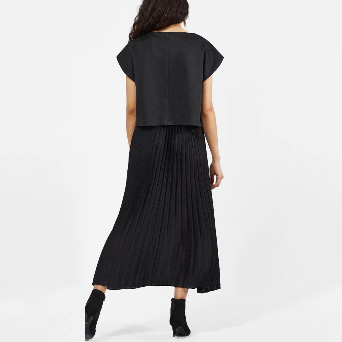Rina Textured Maxi A-line Dress with Short Sleeves-women-clothing-dresses-image-3