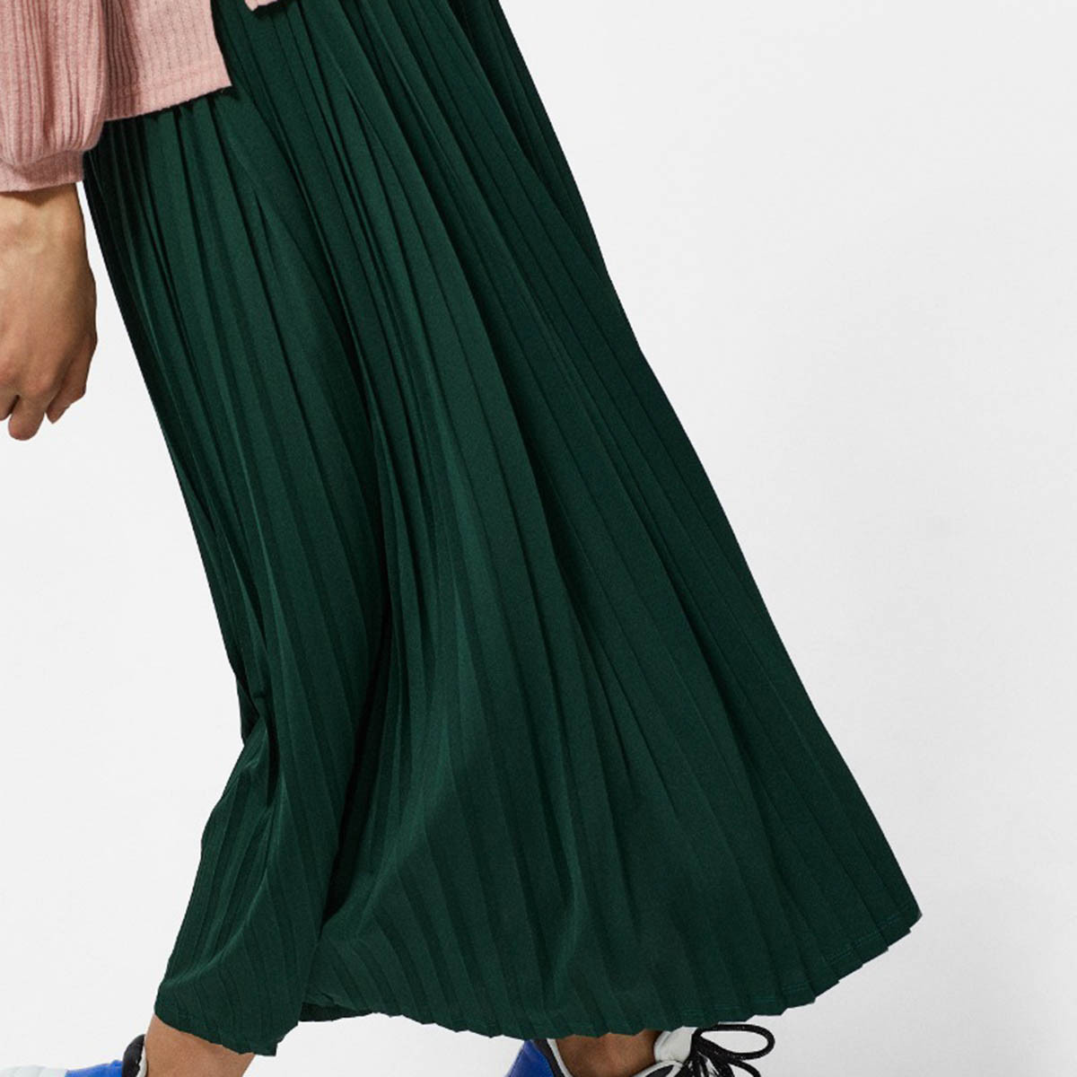 تنورة إيه لاين بخصر متوسط الارتفاع وثنيات من رينا-women-clothing-bottoms-skirts-image-5