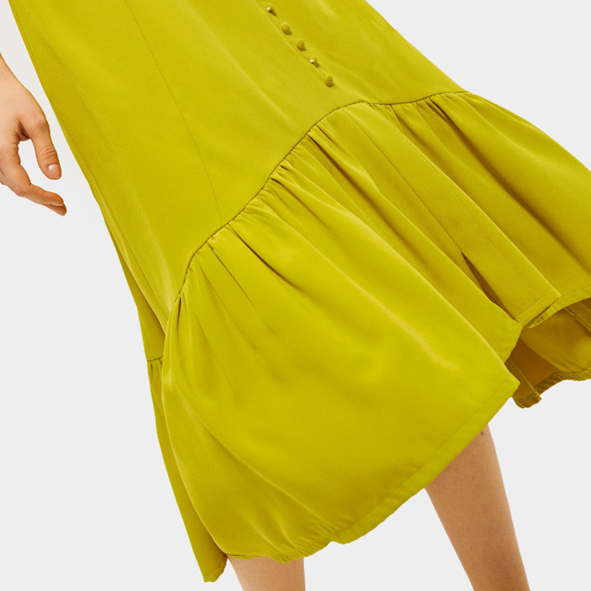 تنورة إيه لاين سادة متوسطة الإرتفاع  بكشكشة من رينا-women-clothing-bottoms-skirts-image-6