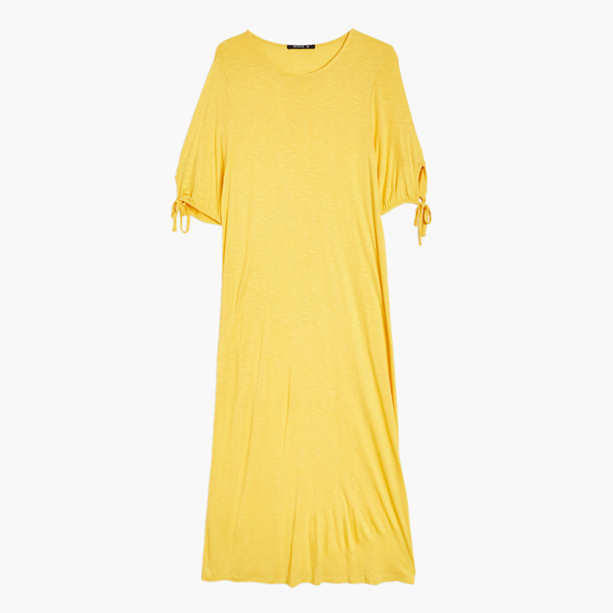 فستان طويل ميدي سادة بأربطة وأكمام قصيرة من رينا-women-clothing-dresses-image-5