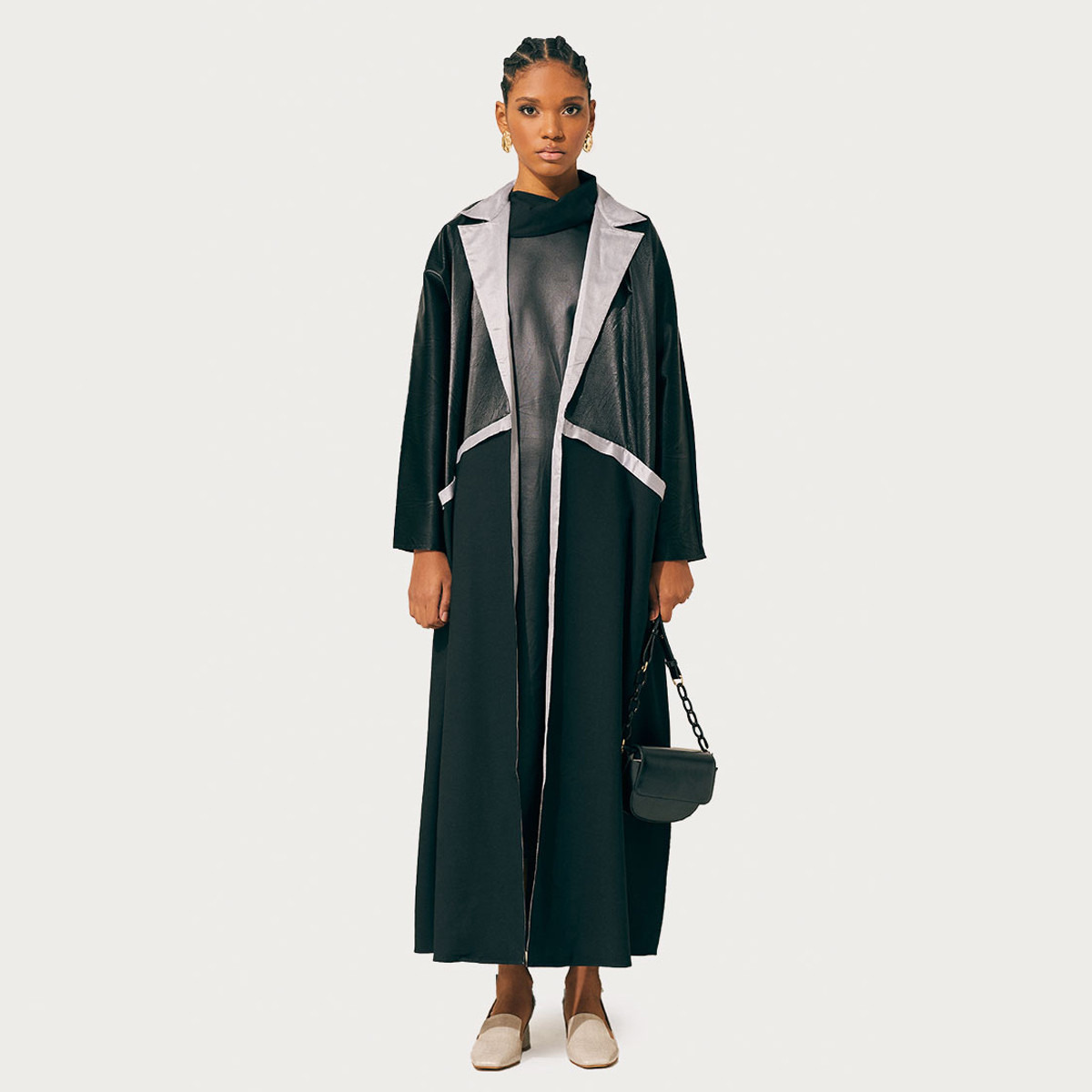 Rina Solid Open Front Abaya with Notch Lapel-women-clothing-dresses-image-1