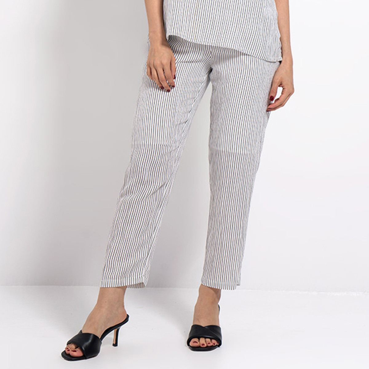 Rina Striped Trousers with Semi-Elasticated Waistband-women-clothing-bottoms-trousers-image-1