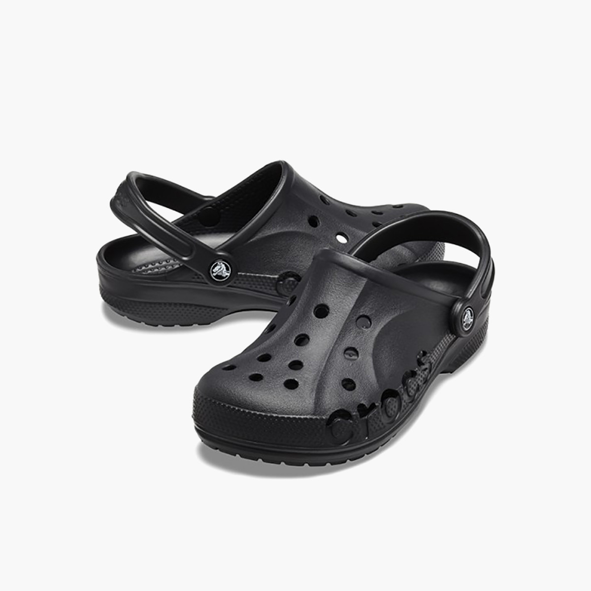 Crocs Unisex Black Round Toe Cut Out Detail Baya Clogs-women-shoes-sandals-flats-image-1