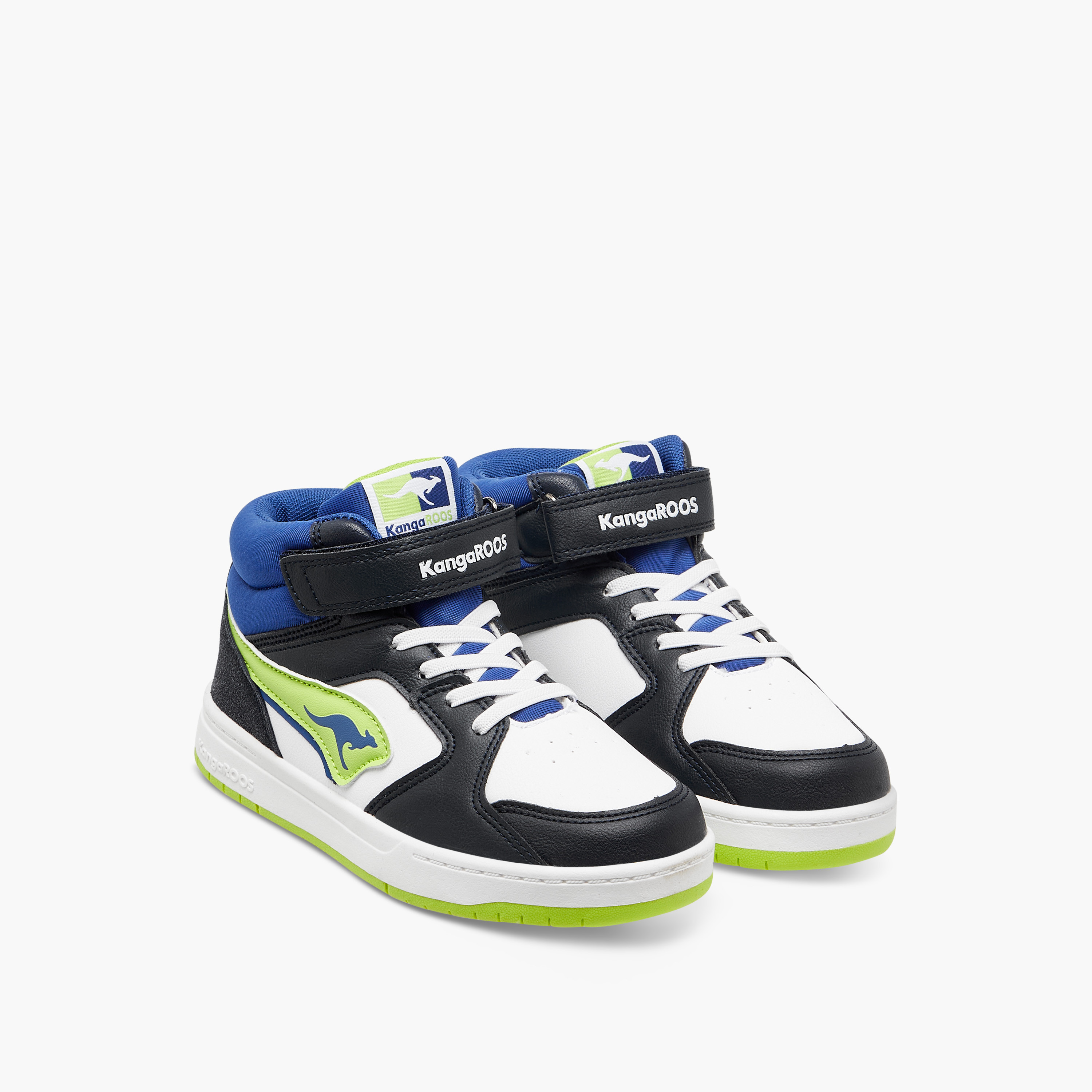 KangaROOS Boys' Colourblock High Top Sneakers with Hook and Loop Closure-boys-shoes-sneakers-image-1