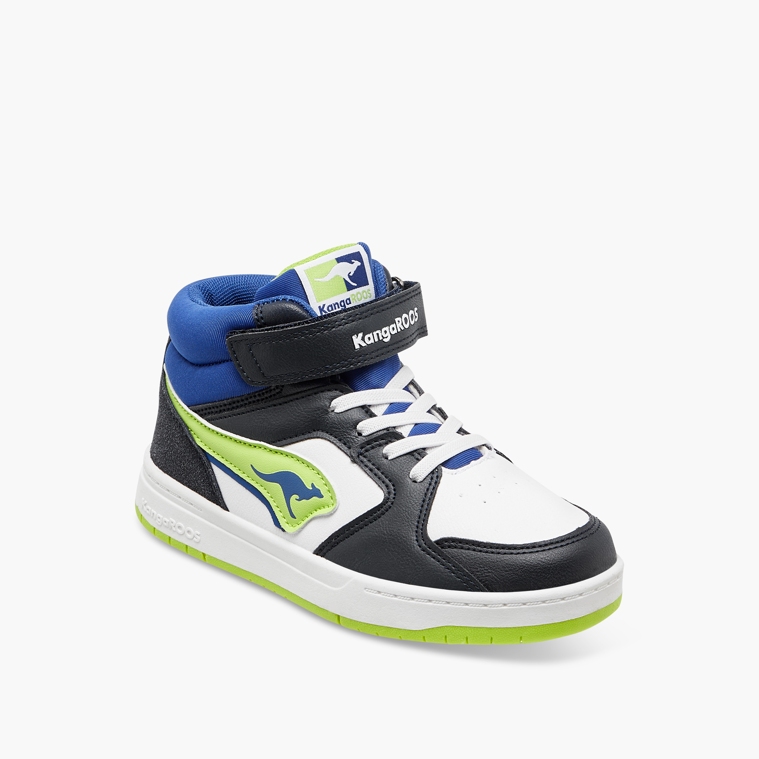 KangaROOS Boys' Colourblock High Top Sneakers with Hook and Loop Closure-boys-shoes-sneakers-image-2