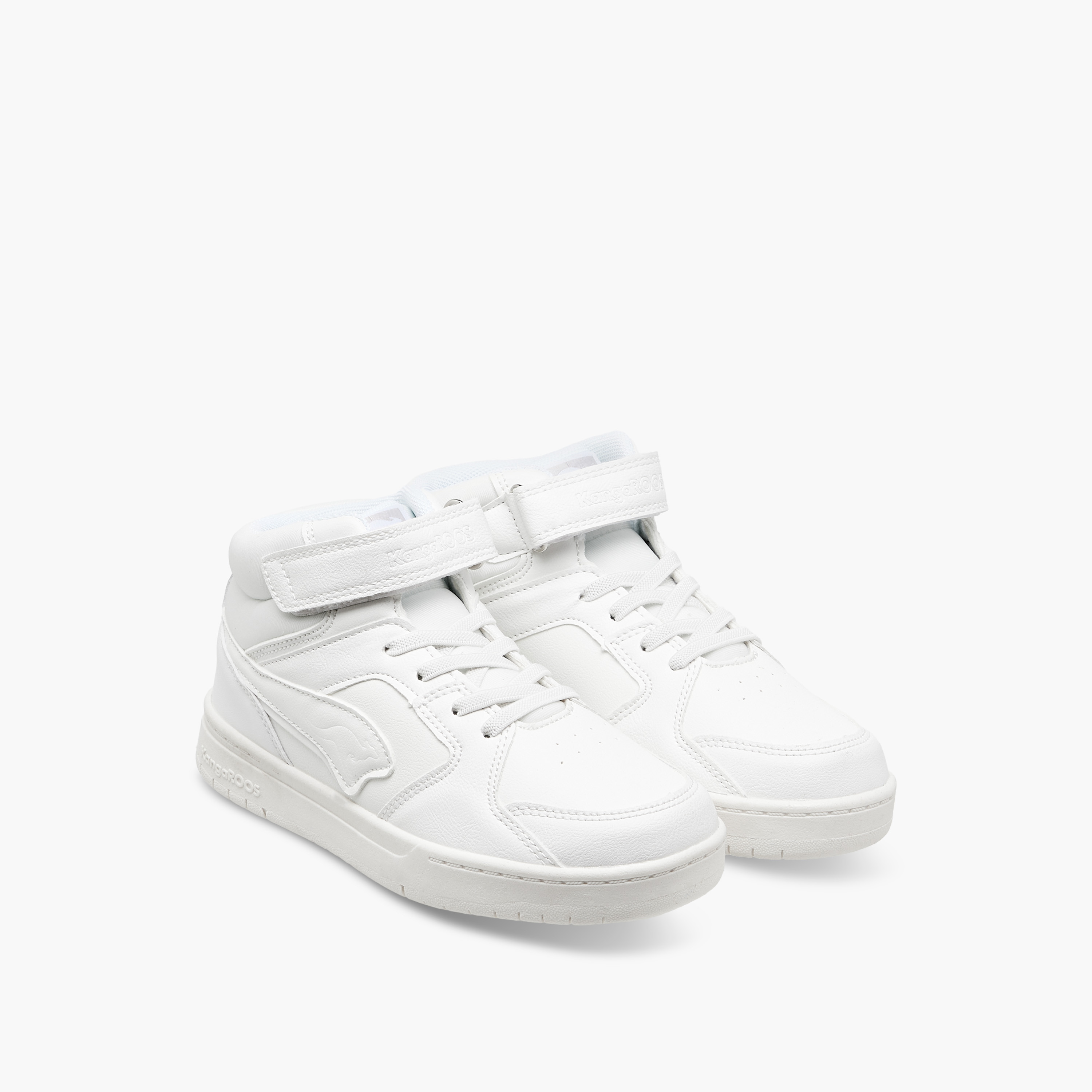 KangaROOS Boys' Panelled High Top Sneakers with Hook and Loop Closure-boys-shoes-sneakers-image-1