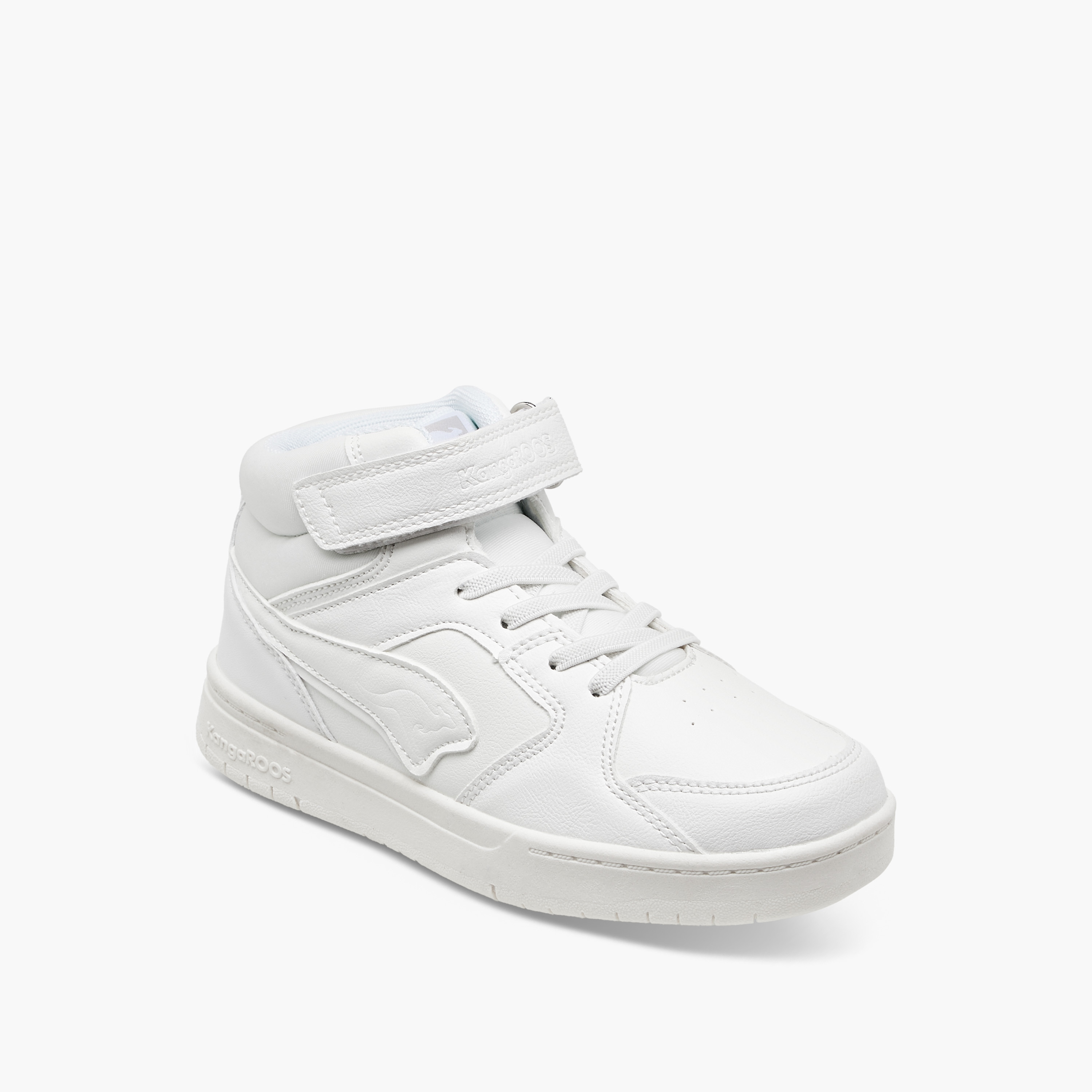 KangaROOS Boys' Panelled High Top Sneakers with Hook and Loop Closure-boys-shoes-sneakers-image-2